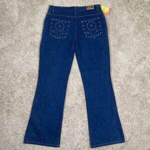 Rustic Denim Studded Jeans Womens 10 Blue Dark Wash Studded Comfort Stretch NWT